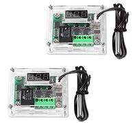 Greluma 2 Pezzi Modulo Regolatore di Temperatura con Custodia,Modulo Termostato Digitale con Display XH W1209 con Sonda NTC Impermeabile Modulo