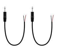 Greluma 2 pezzi Spina maschio da 3.5 mm a filo nudo estremità aperta, connettore jack jack da 25 cm TS a 2 poli mono da 1/8" per la riparazione del cavo audio