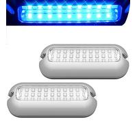 Greluma 2 Pz 27LEDs Luci subacquee per barche, pontoni marini Luca di poppa e coperta per barca in acciaio inossidabile IP68 impermeabile Luci da pesca a LED-Blu