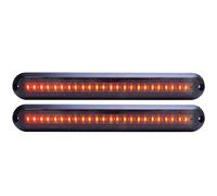 Greluma 2 pz DC 12-24v 48 leds freno del rimorchio barra luminosa posteriore-multifunzionale rosso+giallo luce di posizione laterale,Impermeabile Smettere di girare luci posteriori for rv utv atv