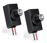 Greluma 2 Pz Sensore dal crepuscolo all'alba per illuminazione esterna Interruttore fotoelettrico 120-277V Sensore di luce fotocellula per la maggior parte degli apparecchi di illuminazione