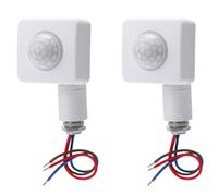 Greluma 2 Pz Sensore di movimento a infrarossi corpo PIR AC 85-265 V (220 V), portata di rilevamento 12 m a 160 °, foro di montaggio da 10 mm
