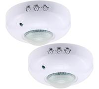 Greluma 2 Pz Sensore di presenza da soffitto AC 220-240V,Interruttore sensore movimento infrarossi PIR con portata rilevamento 6m 360°,Interruttore della luce rilevatore movimento ad alta sensibilità