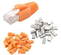Greluma 25 pezzi connettori RJ45 schermati in metallo CAT6 Spina modulare - Cat 6 FTP 8P8C Connettore Ethernet a crimpare cavo RJ45 di rete (foro per cavo 1,2 mm) con stivali antistrappo CAT6
