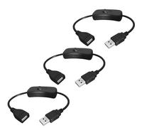 Greluma 3 Pezzi Cavo USB da Maschio a Femmina con Interruttore on/off, Prolunga USB Interruttore a Bilanciere in linea per Registratore di Guida, Lampada da Tavolo a LED, Ventola USB, Strisce LED