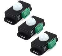 Greluma 3 pezzi Interruttore del sensore di movimento 12V/24V, controller dell'interruttore LED del sensore PIR per strisce LED flessibili luce