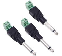 Greluma 3 Pz 6.35mm Sostituzione Riparazione Spina Jack TS 2 Poli Mono Spina Maschio 1/4" 6.35mm Terminale Senza Saldatura per Microfono Altoparlante Cavo Audio Riparazione