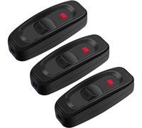 Greluma 3 Pz Interruttore in linea 250 V 10 A, interruttore per apparecchi a cavo con indicatore LED, pulsante on/off per lampada, per lampada da tavolo Lampada da tavolo con lampada da letto
