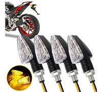 Greluma 4 PCS indicatori lampeggiatori per moto 15 LED Indicatori di direzione ambra Mini lampeggiatore 12V impermeabile per moto (nuova versione)