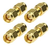 Greluma 4 Pezzi SMA Maschio a SMA Maschio Connettore Adattatore Coassiale RF per Antenna, Radio, WiFi, HT
