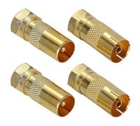 Greluma 4 Pz Adattatore tipo F maschio a coassiale maschio/femmina, 2 paia cavo coassiale antenna TV Adattatore connettori F Satellite tipo F connettore a vite per antenna coassiale RF convertitore