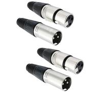 Greluma 4 Pz Connettori XLR a 3 pin, 2 paia di connettori XLR maschio/femmina, spina per cavo microfono, presa audio per microfono