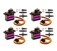 Greluma 4 Pz Kit Motore con Ingranaggi in Metallo per Micro servomotore 9G per Auto RC, Robot, Elicottero, Mini servi per Progetto Arduino