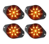 Greluma 4 Pz Luce di posizione laterale per rimorchio a 9 LED,Luci di marcia per rimorchio impermeabili 12V-24V,Luci di ingombro ambra,Luci di posizione posteriori anteriori per camper,camion,furgone