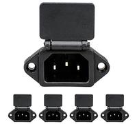 Greluma 5 Pz C14 Adattatore per spina per montaggio a pannello, AC 250V 10A 3 pin Modulo di ingresso IEC Presa di alimentazione con coperchio