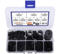 Greluma 500 Pezzi M2 M2.5 M3 M4 M5 M6 M8 M10 Rondella in Plastica Rondella Piatta in Nylon Kit Assortimento,Nero