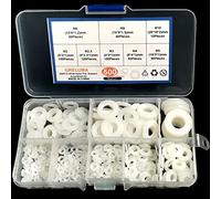 Greluma 500 Pezzi M2 M2.5 M3 M4 M5 M6 M8 M10 Rondella in Plastica Rondella Piatta in Nylon Vite Kit Assortimento di Bulloni, Bianco