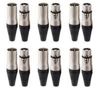 Greluma 6 paia connettori xlr,12 pz 3 perni xlr termina con il nero sotto,maschio/femmina microfono con microfono audio presa jack con spina DMX,placcato in nichel contatti in rame, tipo di saldatura