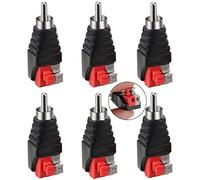 Greluma 6 Pezzi Adattatore per Cavo da RCA a Altoparlante Altoparlante Subwoofer Phono RCA Maschio a AV 2 Terminale a vite Video Audio Tipo di pressa a molla Balun per CCTV