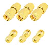 Greluma 6 Pezzi SMA Femmina a SMA Femmina Connettore a Spina Adattatore Coassiale RF Adattatore Placcatura in oro per Ripetitori Antenna Wi-Fi Cavo di Prolunga Segnale Radio