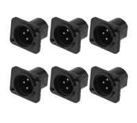 Greluma 6 Pz Spina maschio XLR, jack per montaggio a pannello a 3 pin, connettore maschio XLR per microfono, contatti in rame nichelato