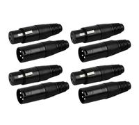 Greluma 8 Pz Connettori XLR a 3 pin, 4 coppie di connettori XLR maschio femmina, spina per cavo microfono, presa audio per microfono, alloggiamento nero