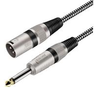 Greluma Cavo XLR Maschio da 1,5 m a 1/4 di Pollice TS, Cavo di Interconnessione Sbilanciato in Nylon Intrecciato XLR da 3 Pin a TS da 6,35 mm (Conduttori in Rame Puro)