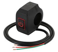 Greluma Pulsante momentaneo interruttore del manubrio del motociclo da 22 mm 7/8 '' per avviamento elettrico Pulsante interruttore impermeabile con luce a LED