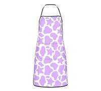 Grembiule a stella di mucca viola per uomo donna con 2 tasche, grembiuli regolabili impermeabili hawaiani per cucinare
