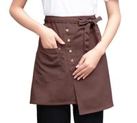 Grembiule a Vita Corto, Grembiuli da Cucina Mezzo con Tasca, Grembiule Corta Cameriera Cameriere, Grembiule da Cuoco Mezza Vita Impermeabile, Grembiule da Lavoro a Metà Vita, Grembiuli da Servizio (D)
