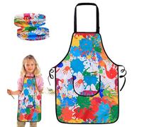 Grembiule artistico per bambini - Grembiuli da 150 g | Chicche artificiali per bambini impermeabili, con tasca e maniche per bambini 3 agli 11 anni, grembiuli da cucina per cucinare