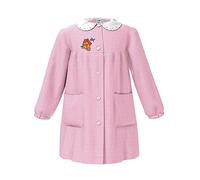 Grembiule Asilo Bambina SIGGI 33GR3877 Casetta Ucellini Rose Bottoni, Bianco Rosa, 3