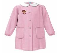 Grembiule Asilo Bambina SIGGI 33GR3878 Bambina Codini e Fiocco Bottoni, Bianco Rosa, 5