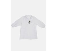 Grembiule Asilo Bambino Bianco Scuola Materna con Disegno e Colletto Classico