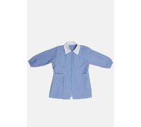 Grembiule Asilo Bambino Quadretti Scuola Materna Bianco e Celeste con Colletto