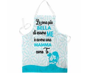 Grembiule azzurro la cosa più bella di essere me è avere una mamma come te