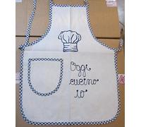 Grembiule Bambino Cuoco cm 45x60 in cotone 100% Con possibilità di ricamare una frase scelta da voi. Dopo l'acquisto inviaci un messaggio con la frase e/o il nome del bambino da Ricamare