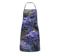 Grembiule Barbecue Luxurious Stained Glass Flower Hydrangea Impermeabile Grembiule Cucina Divertenti Grembiuli Da Cuoco Per Donna Cottura Lavoro 52X72Cm