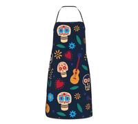 Grembiule Barbecue Mexican Day Of The Dead Funny Sugar Skull Love Unisex Grembiule Da Chef Impermeabile Cuoco Grembiuli Per Pizza Giardinaggio Bbq 52X72Cm