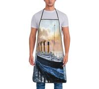 Grembiule Barbecue Retro Titanic Famous Old Historic Regolabile Grembiule Uomo Impermeabile Grembiuli Da Cuoco Per Dolci Donna Papa 52X72Cm