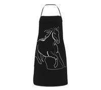 Grembiule Barbecue Uomo Cool Horse Funny Animal Black And White Divertenti Grembiule Barbecue Impermeabile Lavoro Grembiuli Per Caffè Pizza Donna 52X72Cm