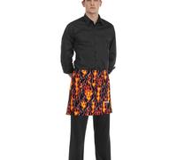 Grembiule Barman Flames Arancione in Cotone - Egochef