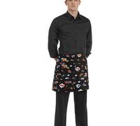 Grembiule Barman Pop Art Nero in Cotone - Egochef