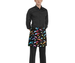Grembiule Barman Space Nero Unisex in Cotone con Lacci - EGOCHEF - Divisa