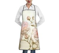 Grembiule Beauty Pink Roses Regolabile Grembiule Barbecue Uomo Divertenti Grembiuli Da Cuoco Per Caffè Lavoro Donna 52X72Cm