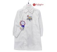 Grembiule bianco bimbo ricamato per scuola materna asilo AMBROSINO SAVIM