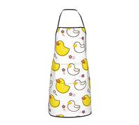 Grembiule bianco con design a forma di anatra e stella per donna, uomo, adolescente, con tasche, grembiuli per cucinare, chef, barbecue