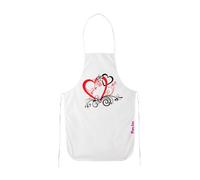 grembiule bianco disegno cuori rosso nero amore festa regalo donna
