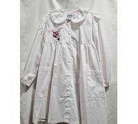 Grembiule Bianco Scuola Elementare Bambina 7 Anni 122 cm tg.70 Vespa BI.101 Scuo