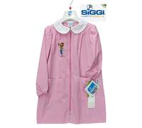 GREMBIULE BIMBA SCUOLA MATERNA ASILO ROSA QUADRETTI RICAMATO SIGGI